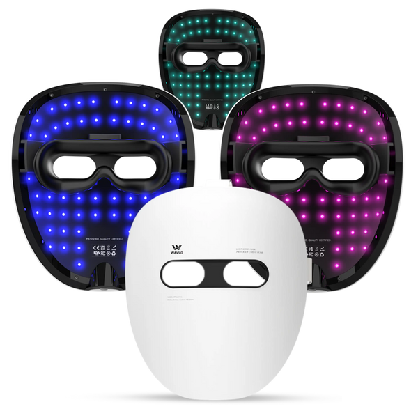 WAVLO Apollo SG LED face mask, front and back view on white background, best seller in uk