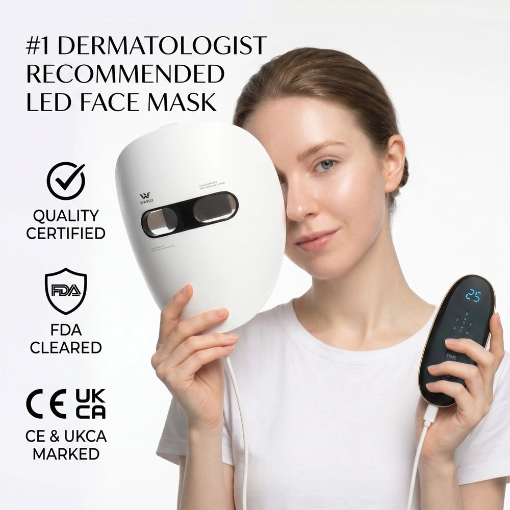 WAVLO Apollo SG LED Face Mask - FDA-Cleared Pro-grade Light Therapy for Anti-Aging & Skin Clarity