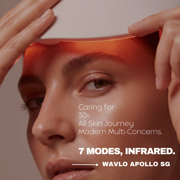 Collagen-Boost LED Mask | WAVLO Apollo SG - 7 Professional Light Included (Red Light Therapy)